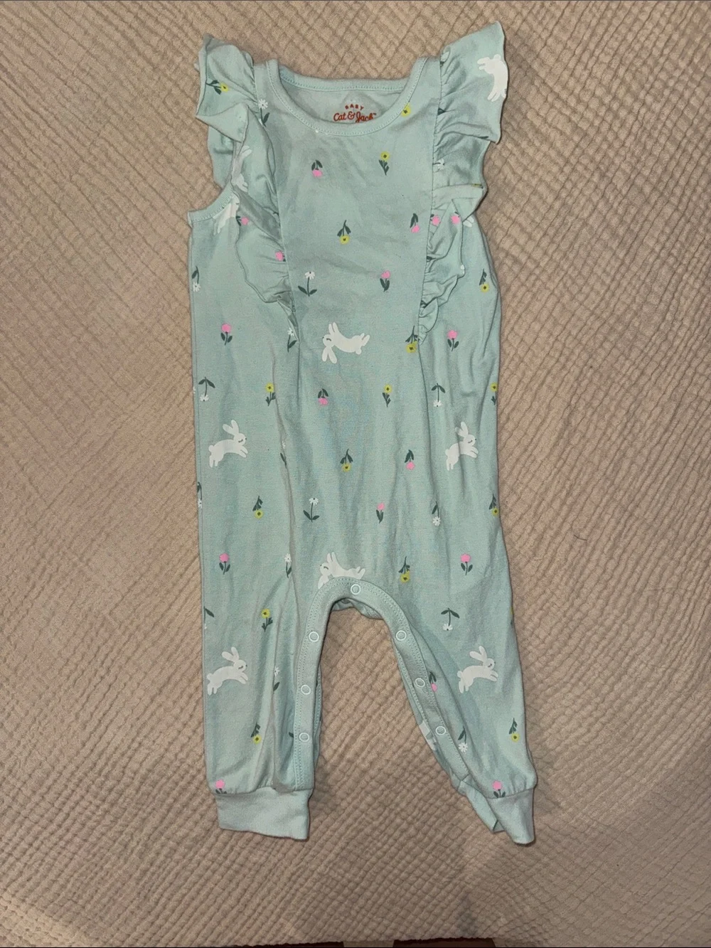 Cat & Jack Mint Green Bunny Ruffle Romper